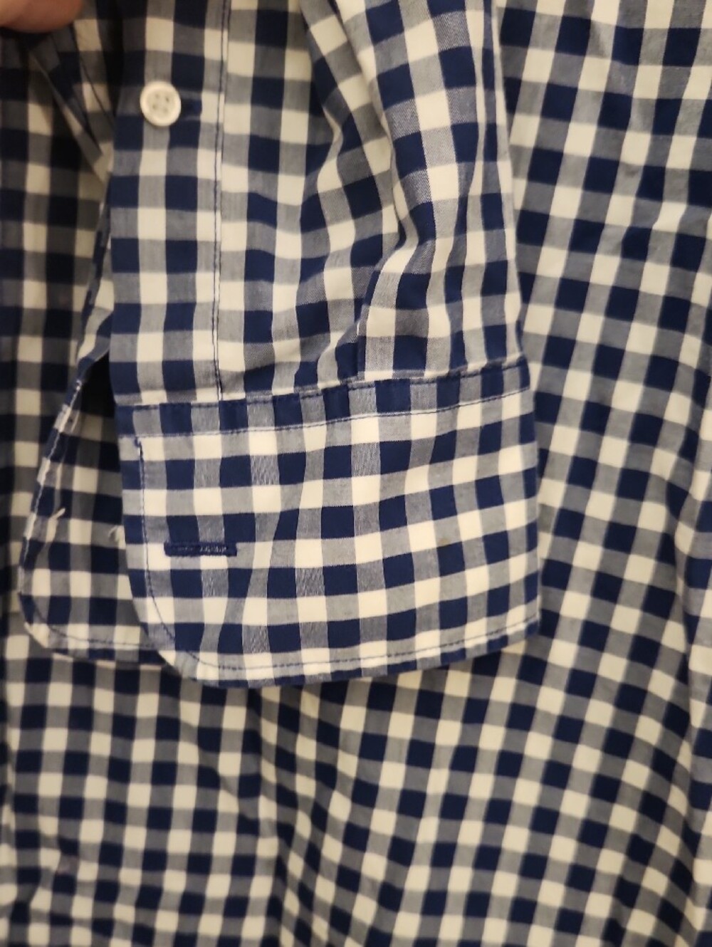 Bonobos Navy & White Gingham Slim Button-Down Shirt XXL - Picture 6 of 8